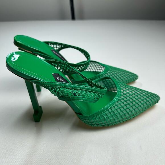 Jessica Rich Ysabelle Women's Size 8 Green Fishnet Pointed Toe Pump NWOB - Picture 2 of 8